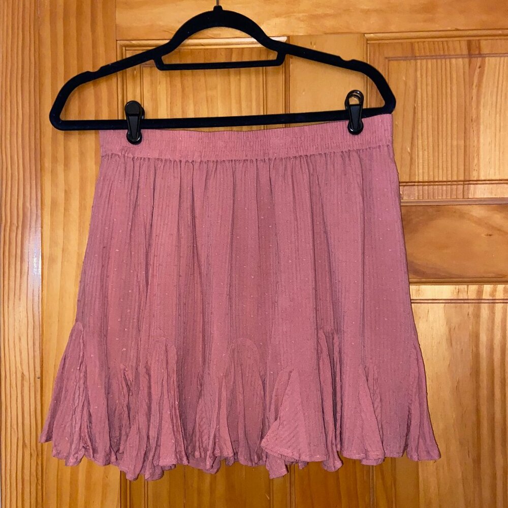 LOFT Pink Ruffle Flounce Skirt